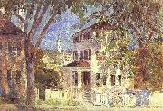 Childe Hassam Street in Portsmouth painting